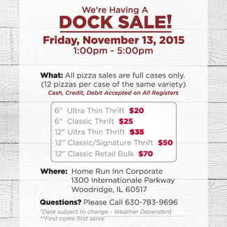 Home Run Inn DOCK SALE this Friday  - Featured Image